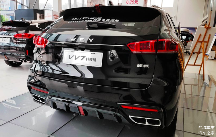 实拍2021款weyvv7黑色涂装很帅气动力充沛